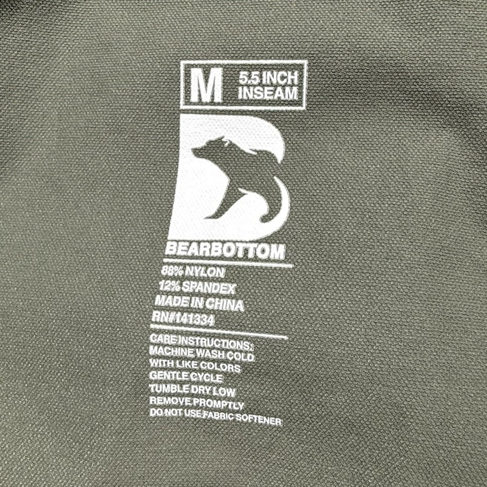 Bear Bottom Mens Medium Olive Green Stretch Chino Shorts 5.5"‎ Inseam